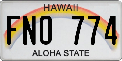 HI license plate FNO774