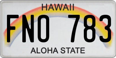 HI license plate FNO783