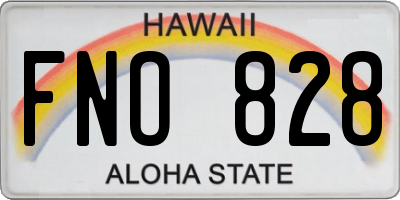 HI license plate FNO828