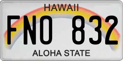 HI license plate FNO832