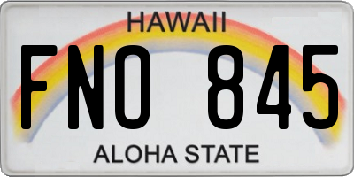 HI license plate FNO845