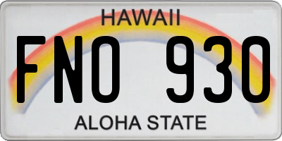 HI license plate FNO930