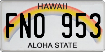 HI license plate FNO953