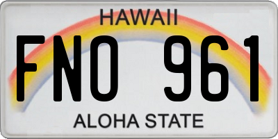 HI license plate FNO961