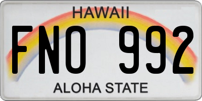 HI license plate FNO992