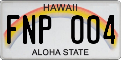 HI license plate FNP004