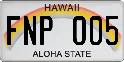 HI license plate FNP005