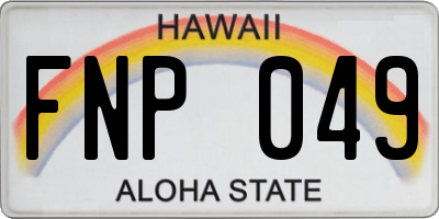 HI license plate FNP049