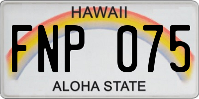 HI license plate FNP075