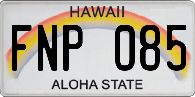 HI license plate FNP085