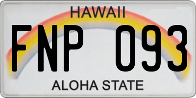 HI license plate FNP093