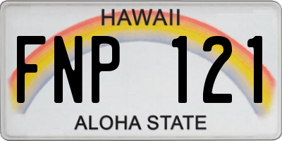 HI license plate FNP121