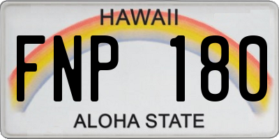 HI license plate FNP180