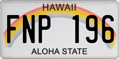 HI license plate FNP196