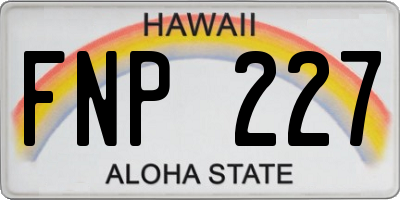 HI license plate FNP227