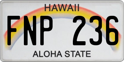 HI license plate FNP236