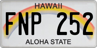 HI license plate FNP252