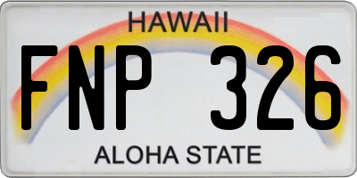 HI license plate FNP326