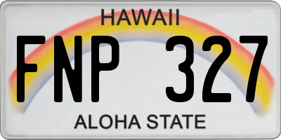HI license plate FNP327