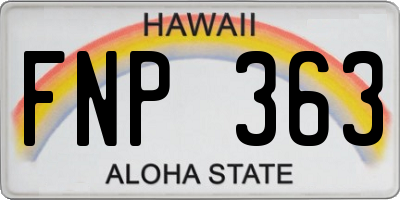 HI license plate FNP363