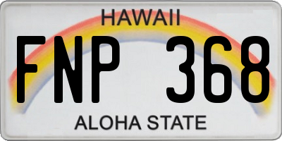 HI license plate FNP368
