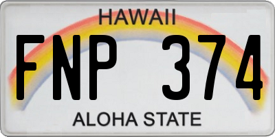 HI license plate FNP374
