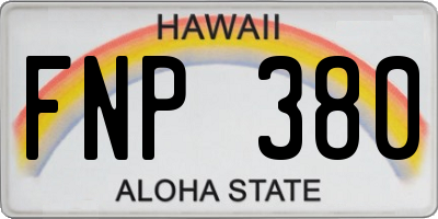 HI license plate FNP380