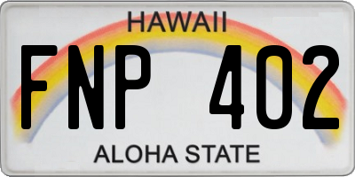 HI license plate FNP402