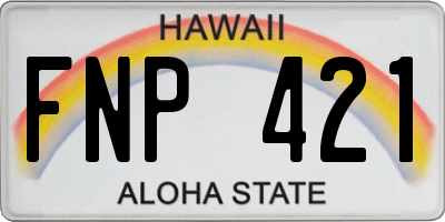 HI license plate FNP421