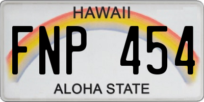 HI license plate FNP454