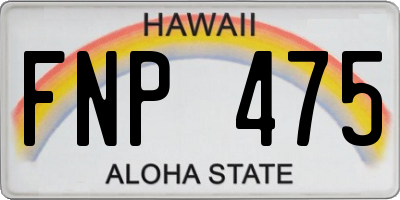 HI license plate FNP475