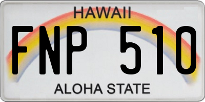 HI license plate FNP510