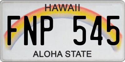 HI license plate FNP545