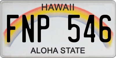 HI license plate FNP546