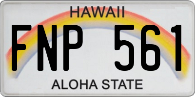 HI license plate FNP561