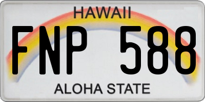 HI license plate FNP588