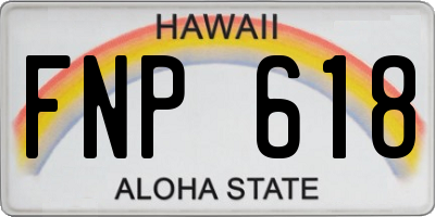 HI license plate FNP618