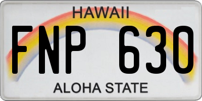 HI license plate FNP630