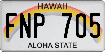 HI license plate FNP705