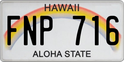 HI license plate FNP716