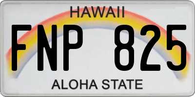 HI license plate FNP825