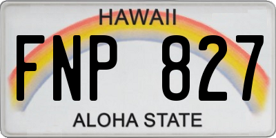 HI license plate FNP827