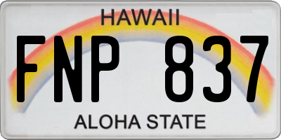 HI license plate FNP837
