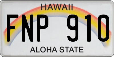 HI license plate FNP910