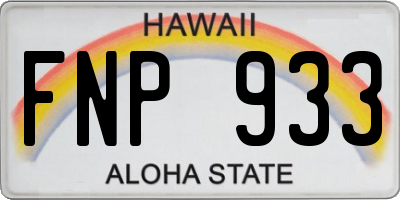 HI license plate FNP933