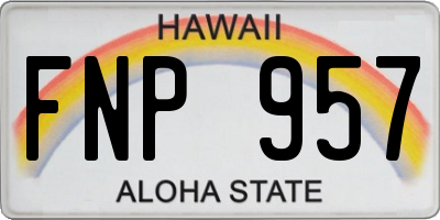 HI license plate FNP957