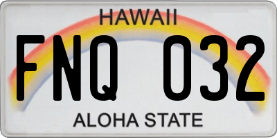 HI license plate FNQ032