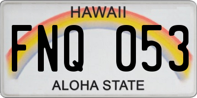 HI license plate FNQ053