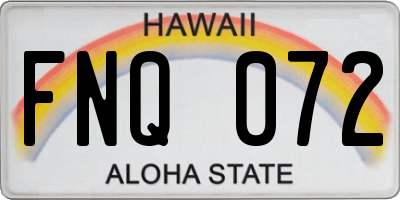 HI license plate FNQ072