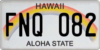 HI license plate FNQ082